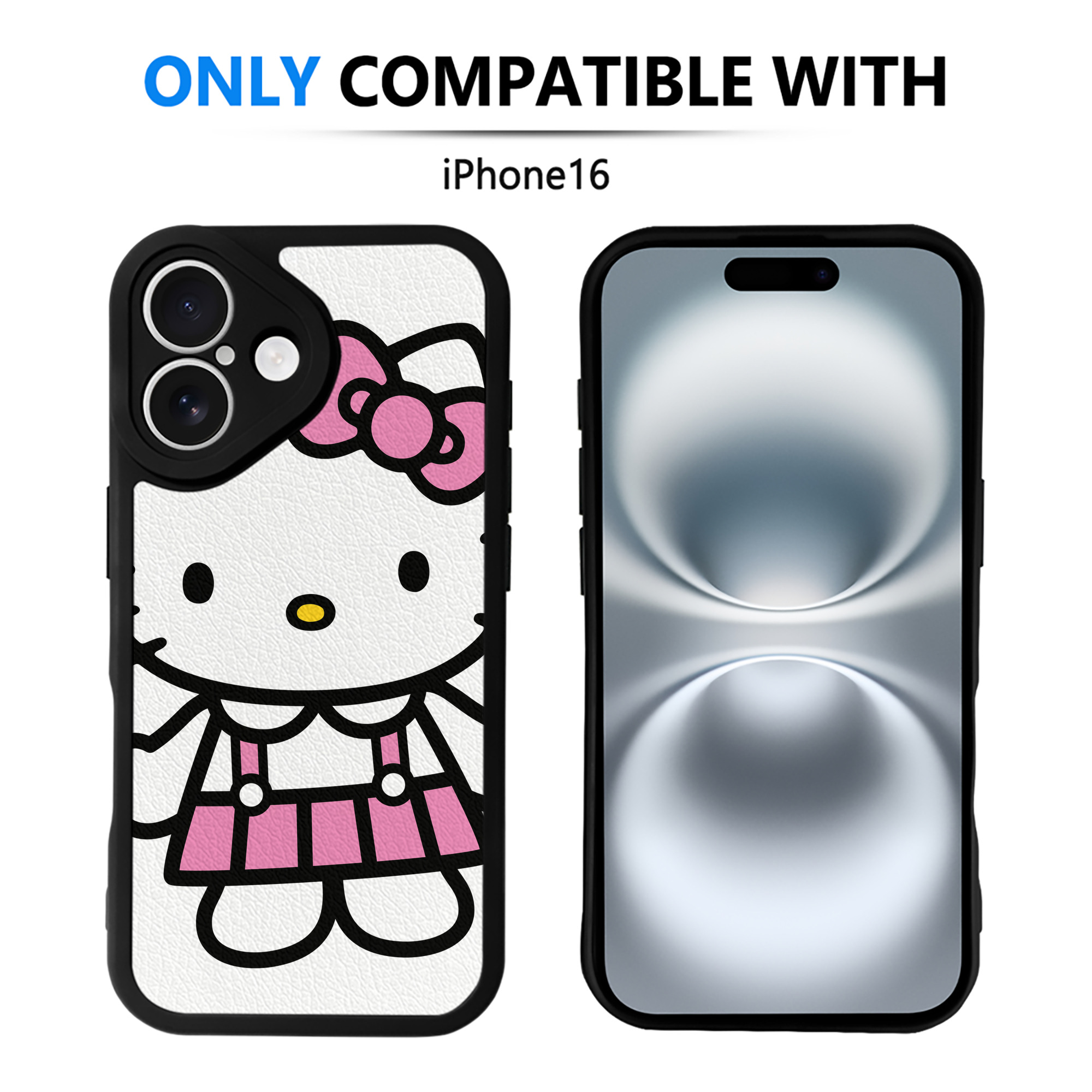 （画像用） Hello Kitty ハローキティ 【iPhone 16シリーズ対応】シリコンスマホケース（レザー調） 材質：シリコン